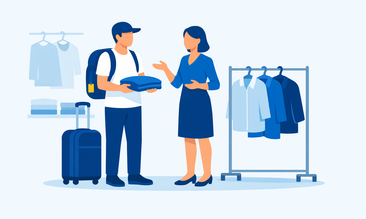 海外のお店で買い物をする旅行者