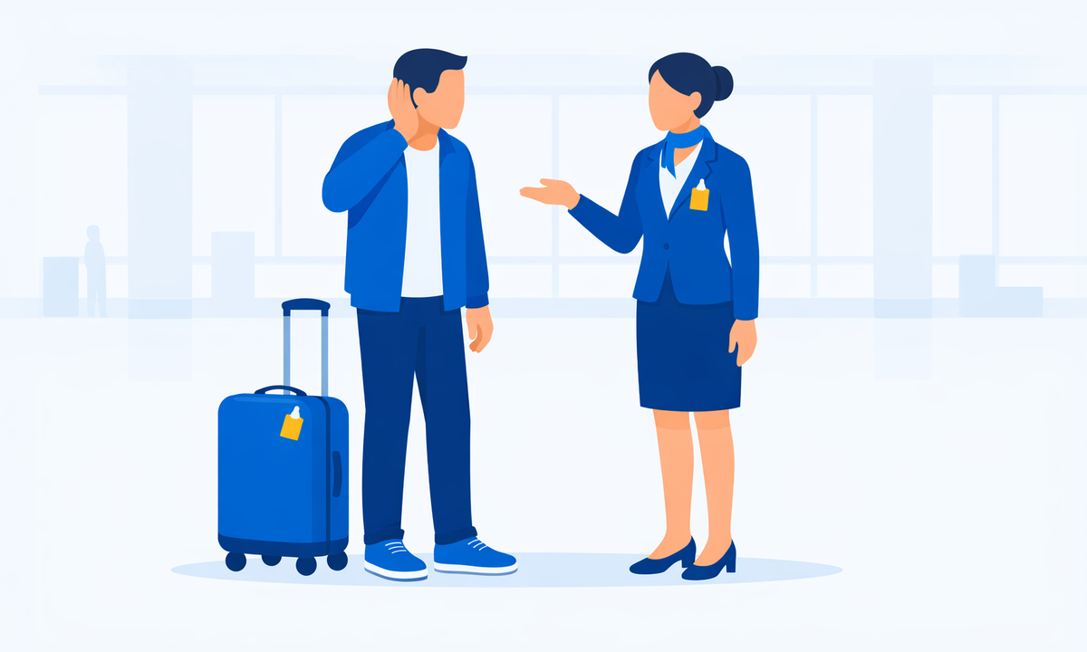 英語が聞き取れず聞き返す旅行者